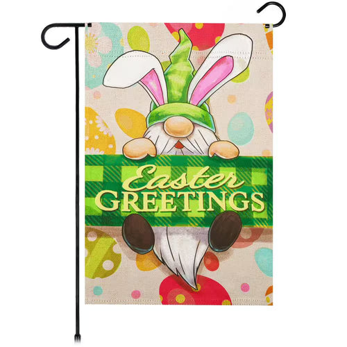 1 Ft. X 1.5 Ft. Polyester Happy Easter Gnome Greetings Printed 2-Sided Garden Flag Printed
