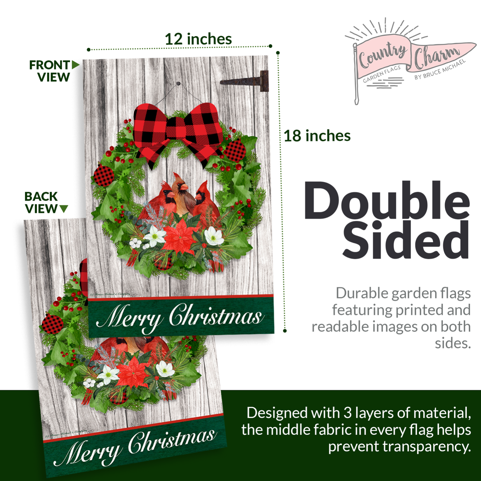 Garden Flags (Set of 10) 12X18 Inch Double Sided Yard Flags Seasons Holidays